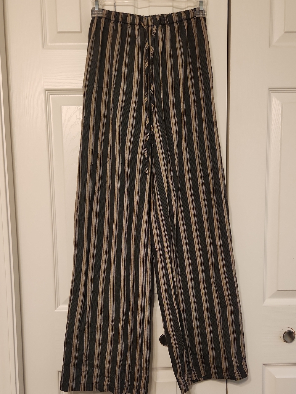 Princess Polly Rainier Pull On Striped Wide Leg Pants 100% Cotton
